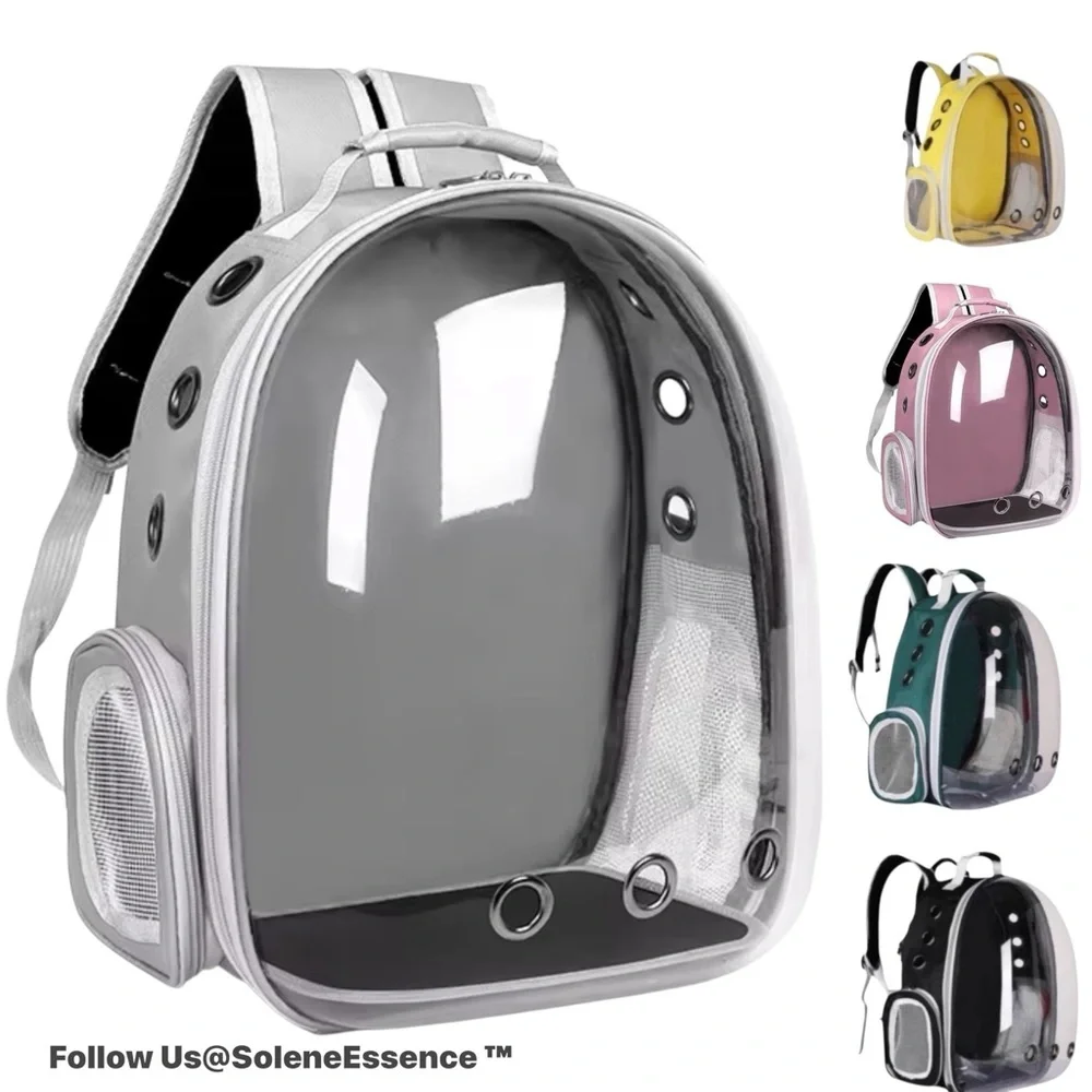 Gray | New! Space Capsule Pet Carrier Backpack – For Small Cats & Dogs